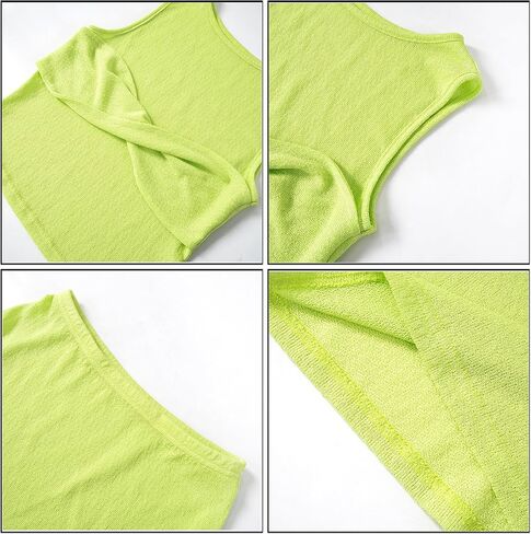 Eilova Orityle Womens 3 Piece Crochet Skirt Sets Strappy Long Sleeve Cover Up Sequins Crop Top Y2K Mini Skirt Outfits in Kuwait