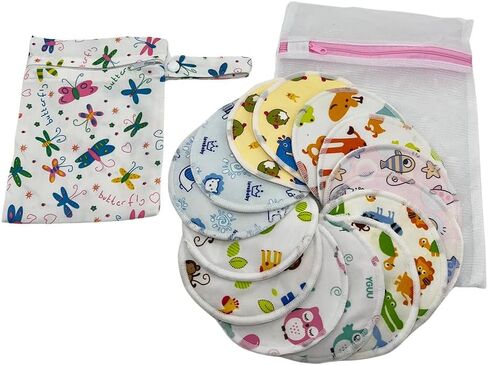 BEECO GIF2U منصات التمريض القابلة لإعادة الاستخدام 14 حزمة، وسادات الثدي قابلة للغسل أساسيات الرضاعة الطبيعية، يجب أن يمتلكها الأطفال حديثي الولادة للأولاد والبنات، أساسيات ما بعد الولادة للأم، فائقة النعومة والامتصاص in Kuwait