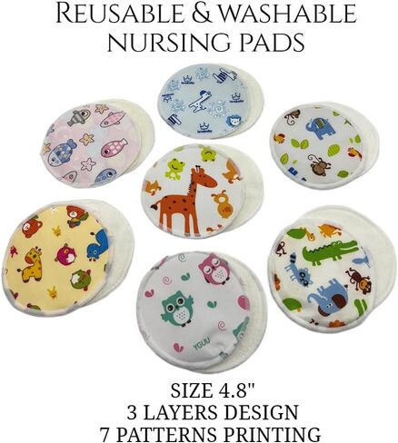 BEECO GIF2U منصات التمريض القابلة لإعادة الاستخدام 14 حزمة، وسادات الثدي قابلة للغسل أساسيات الرضاعة الطبيعية، يجب أن يمتلكها الأطفال حديثي الولادة للأولاد والبنات، أساسيات ما بعد الولادة للأم، فائقة النعومة والامتصاص in Kuwait