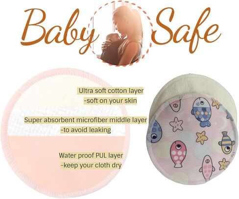 BEECO GIF2U منصات التمريض القابلة لإعادة الاستخدام 14 حزمة، وسادات الثدي قابلة للغسل أساسيات الرضاعة الطبيعية، يجب أن يمتلكها الأطفال حديثي الولادة للأولاد والبنات، أساسيات ما بعد الولادة للأم، فائقة النعومة والامتصاص in Kuwait