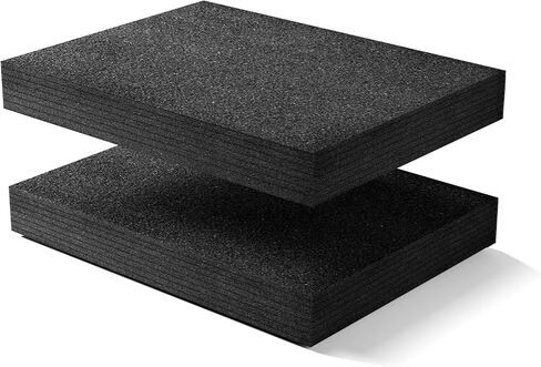 2 Pcs Polyurethane Foam Sheet 1.5 Inch Thick X 12 Inch Wide X 16 Inch Long Black, Foam Inserts Cuttable for Tool Box Protecting Cabinet, Garage, Cart in Saudi Arabia
