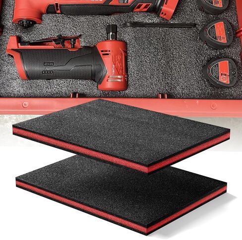 2 Pcs Polyurethane Foam Sheet 1.5 Inch Thick X 12 Inch Wide X 16 Inch Long Black, Foam Inserts Cuttable for Tool Box Protecting Cabinet, Garage, Cart in Saudi Arabia