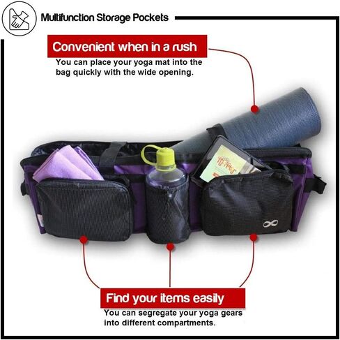 Yoga Mat Tote Bag Supreme and Carriers with Pocket & Zipper, 30" Long, Extra Large, Fit Most Mat Size, Pilates, Gym, Compartment for Yoga Block, Easy Access in Saudi Arabia