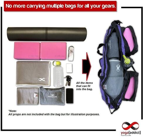 Yoga Mat Tote Bag Supreme and Carriers with Pocket & Zipper, 30" Long, Extra Large, Fit Most Mat Size, Pilates, Gym, Compartment for Yoga Block, Easy Access in Saudi Arabia