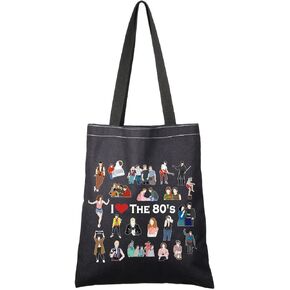 G2TUP Movies Inspired Gift I Love The 80's Tote Bag 80’s Movies Lover Fan Handbag Movies Merchandise 80’s Gift