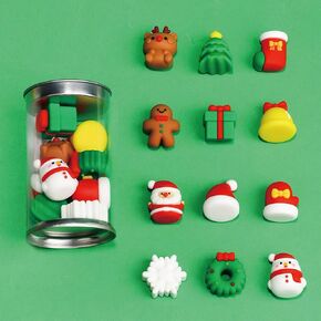 12 Pcs Cute Erasers Cartoon Christmas Eraser Kawaii 3D Xmas Eraser Pencil Eraser for Students Girls School Office Supplies (Christmas)