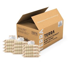 Terra Bamboo Baby Wipes: Pure Water Wipes, 99.7% Pure New Zealand Water, 100% Biodegradable Bamboo Fiber, 0% Plastic, Unscented Baby Wipes for Sensitive Skin, 10 Pack of 24 Wipes
