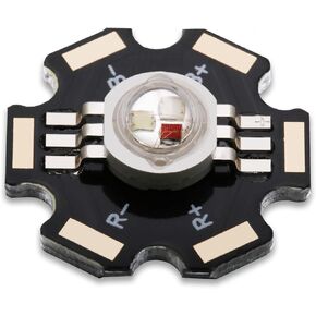 5Pcs 3W Blacklight Bright 410nm UV High Power LED Chip with Aluminum Plate 20mm Star PCB Base Heat Sink Ultraviolet Bulbs Lamp Chips Replacement(Purple 405nm-410nm,DC 3.2-3.6V,700mA)