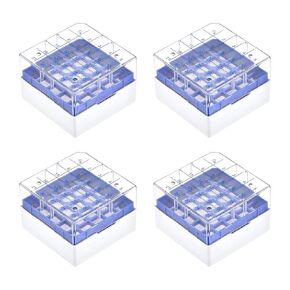 YOKIVE 4 Pcs Freezer Tube Boxes, PP Holder Rack for 1.8/2ml Centrifuge Tubes| Fixed Sample Tube, Great for Scientific Institutes (25 Places, Yellow)