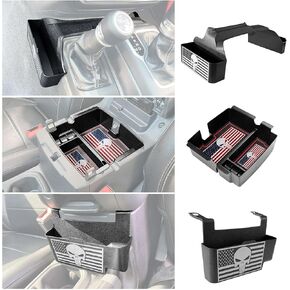 4PCS for 2018-2023 Jeep Wrangler JL JLU Accessories for Jeep Gladiator JT Center Console Organizer Gear Shift Tray Organizer,Hanging Storage Box,Co-Pilot Organizer,Armrest Storage