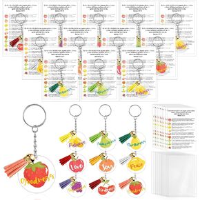 Fruits of the Spirit Gifts Christian Keychain Bible Verse Cards for Church Party Favors Sunday School