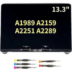 بديل LCD مقاس 13.3 بوصة لجهاز MacBook Pro Retina A2289 2020 Year مجموعة شاشة عرض LCD كاملة EMC 3456 2560x1600 (فضي) in Kuwait