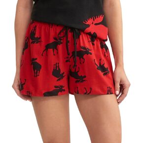 Little Blue House by Hatley Women's Pajama Boxer Shorts, Patterned Moose, Large