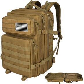 Army Tactical Backpack 45L Large Military Assault Pack 3 Day Bug Out Bag Molle Daypack Camping Outdoor Rucksack For Unisex Black Backpacks