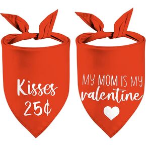 Valentine's Day Dog Bandanas, I Love You Red Heart Double Sided 2 Pack Holiday Puppy Bandanas Dog Kerchief Gifts (03) in Kuwait