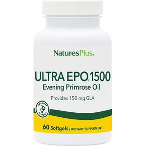 Natures Plus Ultra EPO 1500-1500 mg Evening Primrose Oil, 90 Softgels - Gluten-Free - 90 Servings