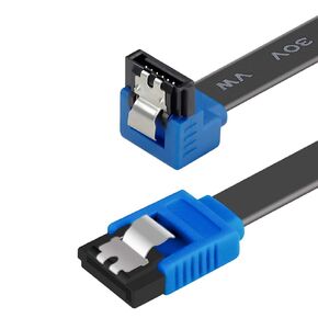 BENFEI SATA Cable III, 6 Pack SATA Cable III 6Gbps 90 Degree Right Angle with Locking Latch 18 Inch for SATA HDD, SSD, CD Driver, CD Writer - Black