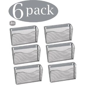 YBM HOME Mesh Wall Mount File Organizer Holder for Home and Office, Single Pocket Hanging File Holder for Folders, Documents, Letters, and Magazines, Black 1 Pack
