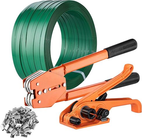 VEVOR PP Banding Strapping Kit with Strapping Tensioner Tool, Banding Sealer Tool, 328 ft Length, 100 Metal Seals, Pallet Packaging Strapping Banding Kit, Banding Packaging Strapping for Packing in Saudi Arabia