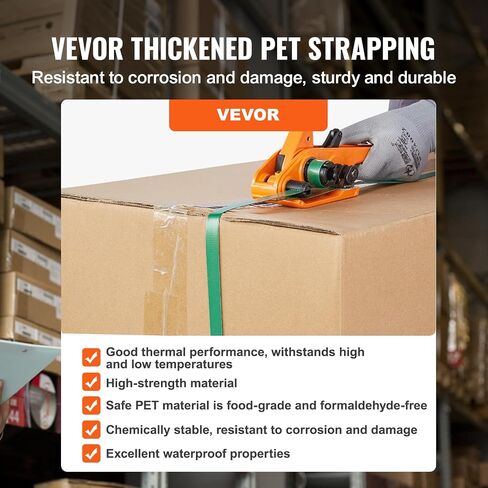VEVOR PP Banding Strapping Kit with Strapping Tensioner Tool, Banding Sealer Tool, 328 ft Length, 100 Metal Seals, Pallet Packaging Strapping Banding Kit, Banding Packaging Strapping for Packing in Saudi Arabia