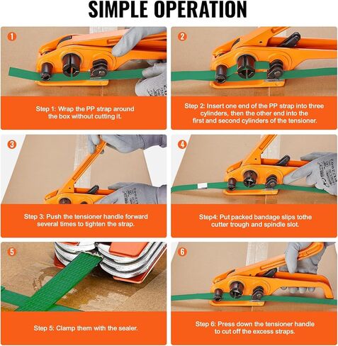 VEVOR PP Banding Strapping Kit with Strapping Tensioner Tool, Banding Sealer Tool, 328 ft Length, 100 Metal Seals, Pallet Packaging Strapping Banding Kit, Banding Packaging Strapping for Packing in Saudi Arabia