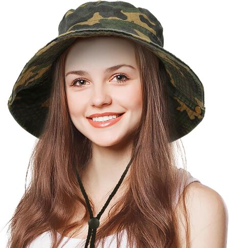 SFHVVPL Unisex Bucket Hat，Sun Hats for Men Beach Hats for Women, Boonie Hat Foldable for UV Protection Hiking Beach Fishing Summer Safari（Green） in Saudi Arabia