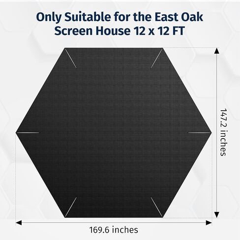 East Oak Waterproof Tarps for Outdoors as Tent Floor Mat for East Oak Screen House & Pop-Up Tent 6 x 6 FT, 11 Mils Thick, Multipurpose Protective Tarps, Tarp Waterproof, Sun Protection, 93.7" x 93.7" in Kuwait