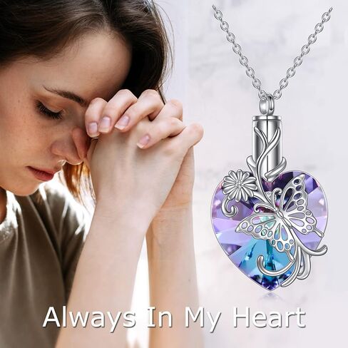 YFN Heart Crystal Urn Necklace for Ashes Cremation Jewelry Sterling Silver with Purple Blue Crystal Jewelry Gifts for Women Girls (Turtle) in Saudi Arabia