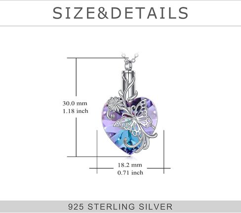 YFN Heart Crystal Urn Necklace for Ashes Cremation Jewelry Sterling Silver with Purple Blue Crystal Jewelry Gifts for Women Girls (Turtle) in Saudi Arabia