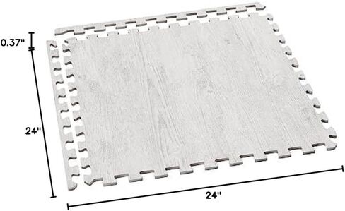 بلاط إسفنجي مطبوع بسمك 3/8 بوصة من Forest Floor Farmhouse، سجادات أرضية إسفنجية متشابكة من الخشب الفاخر، أرضيات مضادة للتعب - حل أرضيات أنيق in Kuwait