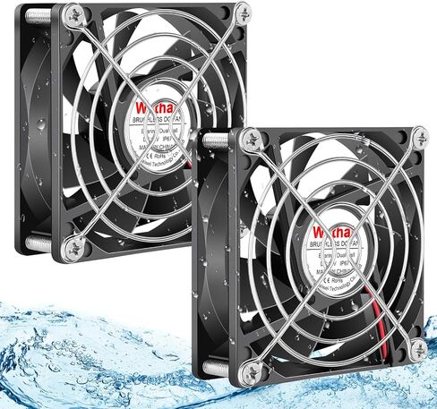 Wathai 120mm x 25mm DC 12V Waterproof Fan Dual Ball High Preformance for Electronic Equipment Cabinet or DIY Cooling Ventilation Exhaust Projects IP67 2 Pack in Kuwait