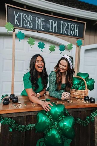 عصابة رأس لعيد القديس باتريك للنساء، عصابة رأس معقودة من لاكي شامروك، عصابة رأس حظًا سعيدًا، عصابة رأس مزينة بالكريستال بعقدة واسعة، إكسسوارات شعر لعيد القديس باتريك، هدايا العيد الأيرلندية (شامروك 1) in Kuwait