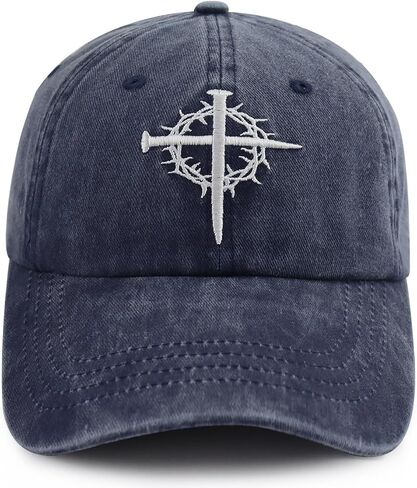 Jesus Cross Nail Hat for Men Women, Funny Adjustable Cotton Embroidered Christian Religious Faith Baseball Cap in Saudi Arabia