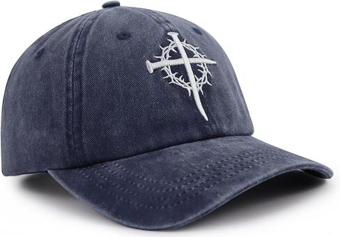 Jesus Cross Nail Hat for Men Women, Funny Adjustable Cotton Embroidered Christian Religious Faith Baseball Cap in Saudi Arabia