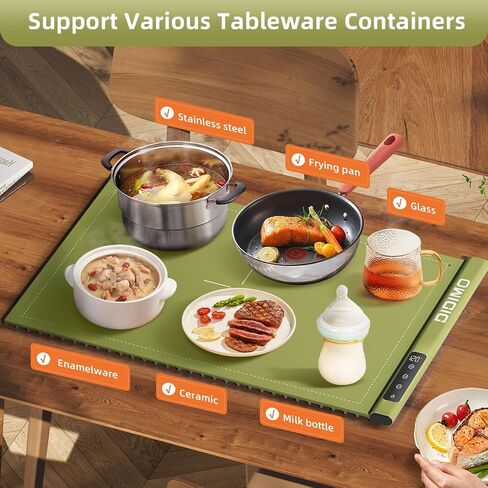 Electric Warming Tray, Warming Mat for Food with 17 Temperature Settings and Timing, Rollable & Portable Premium Silicone Electric Heating Tray with Auto Shut-Off and Lock for Parties Buffet (Blue) in Saudi Arabia