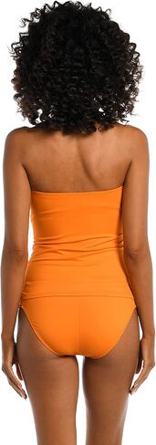 La Blanca Women's Island Goddess Twist Front Tankini Swimsuit Top, Black, 8 in Saudi Arabia