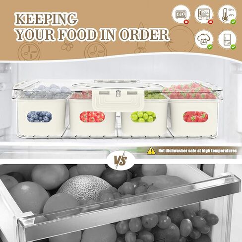 Divided Serving Tray with Lid and Handle, 8 Compartment Snackle Box Container, Travel Charcuterie Board with Lid for Kids and Adults, Snack Box Container - Fruit, Vegetable, Candy, Snack Tray with Lid in Saudi Arabia