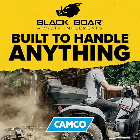 صندوق تخزين خلفي ومقعد أسود من Boar Camco UTV/ATV | تتميز بمساحة تخزين تزيد عن 7 أقدام مكعبة ومزالج قابلة للتعديل | يشتمل على قفل من الفولاذ المقاوم للصدأ مع مفاتيح | متوافق مع معظم الرفوف الأنبوبية (66010) in Kuwait