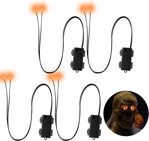 2 Pcs Halloween Glowing LED Light Up Eyes for Mask Cosplay Laser Eyes with Battery Box, Battery Not Included(Red Light) in Saudi Arabia