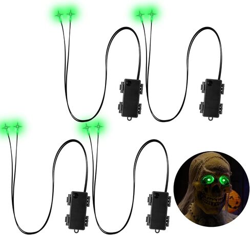 2 Pcs Halloween Glowing LED Light Up Eyes for Mask Cosplay Laser Eyes with Battery Box, Battery Not Included(Red Light) in Saudi Arabia