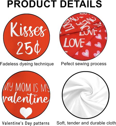 Valentine's Day Dog Bandanas, I Love You Red Heart Double Sided 2 Pack Holiday Puppy Bandanas Dog Kerchief Gifts (03) in Kuwait