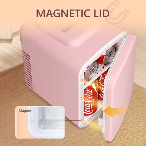 EUHOMY Mini Fridge, 4 Liter/6 Cans Small Refrigerator, Portable Cooler and Warmer for Skin Care, Cosmetics, Beverage, 4L Makeup Mini Fridge for Bedroom, Car(Black) in Saudi Arabia