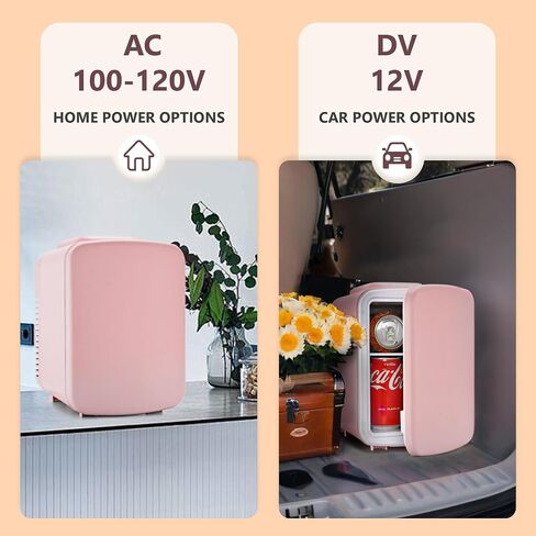 EUHOMY Mini Fridge, 4 Liter/6 Cans Small Refrigerator, Portable Cooler and Warmer for Skin Care, Cosmetics, Beverage, 4L Makeup Mini Fridge for Bedroom, Car(Black) in Saudi Arabia