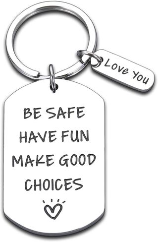 EuniGem Valentines Gifts for Son Daughter Birthday Gifts for Teenage Boys Girls Be Safe Have Fun Keychain Inspirational Gifts for Men Women Graduation Christmas New Driver Gifts from Mom Dad in Kuwait
