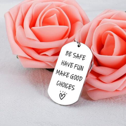 EuniGem Valentines Gifts for Son Daughter Birthday Gifts for Teenage Boys Girls Be Safe Have Fun Keychain Inspirational Gifts for Men Women Graduation Christmas New Driver Gifts from Mom Dad in Kuwait