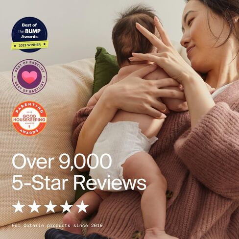 Coterie Baby Diapers + Wipes Baby Kit, Size 2 (186 Count) + 4 Wipe Packs (224) Wipes Made with Plant-Based Fibers, Hypoallergenic, Designed for Sensitive Skin, Clean Ingredients in Kuwait