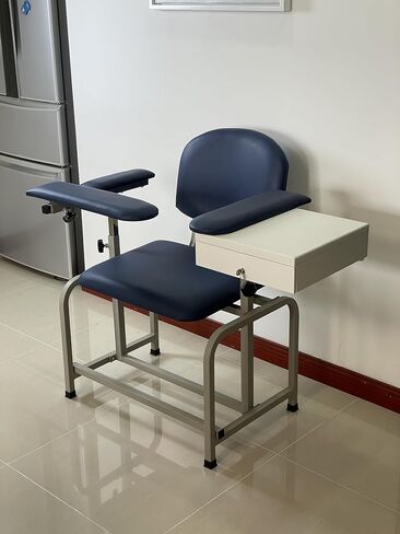 Helsevesen Large Padded Phlebotomy Chair with Large Drawer, Black in Saudi Arabia