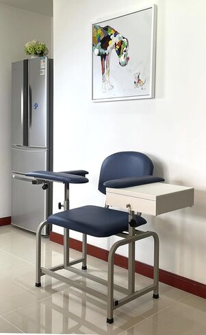Helsevesen Large Padded Phlebotomy Chair with Large Drawer, Black in Saudi Arabia