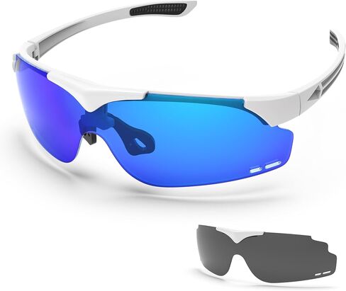 Polarized Sports Sunglasses With Magnetic Interchangeable Lens for Men Women Youth Cycling Running Baseball in Saudi Arabia