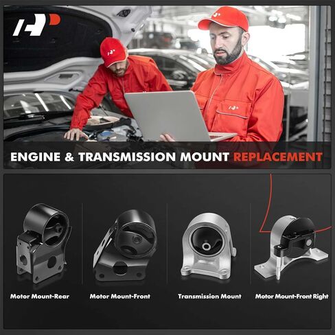 A-Premium Set of 4 Engine Motor Mount and Transmission Mount Kit Compatible with Nissan Altima 2002 2003 2004 2005 2006 L4 2.5L, Automatic Transmission, Replace# A7340 A7341 A7342 A7343 in Kuwait